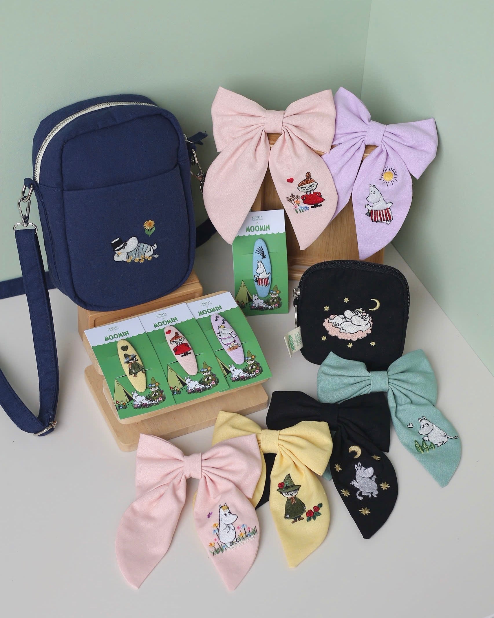 hand embroidered moomin accessories